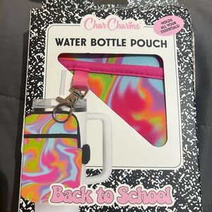 Char Charms Water Bottle Pouch with Pink and Multicolor Design